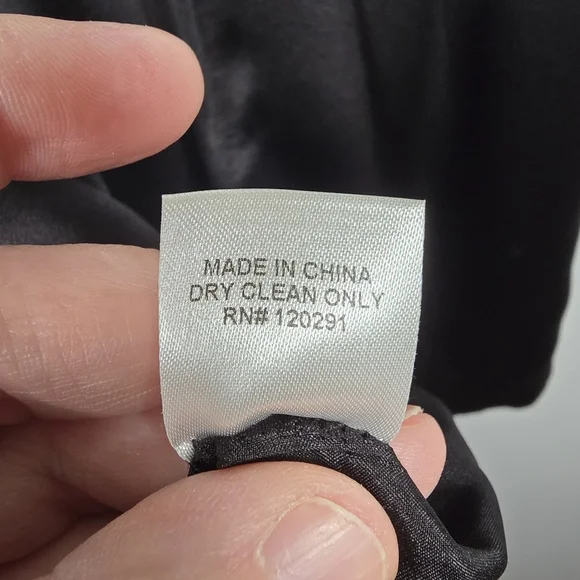 Michelle Mason Wide-Neck Faux Wrap Mini Dress In Black 100% Silk Deep V Neck 6 - Picture 12 of 14